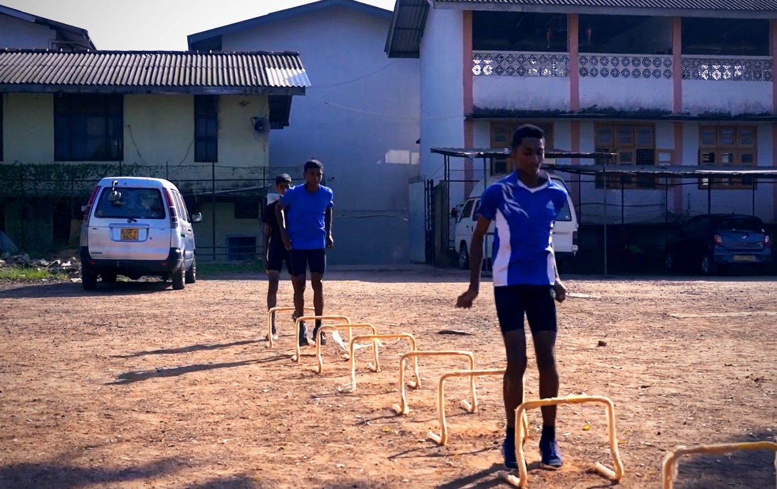 Athletics hurdle training